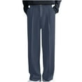thumbnail image 5 of YLSDY Men Draped Straight Pants Business Korean Loose Casual Solid Color Wide-Leg Trousers Blazer Suit Pants Gray XL, 5 of 6