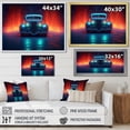 thumbnail image 4 of Designart "Indigo Vintage Car With Neon Light Strips I" Car Vintage Floater Framed Canvas Wall Art, 4 of 5