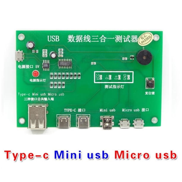 USB Cable Tester, Data Wire Test Fixture Precise Type-C/Mini USB