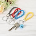 thumbnail image 5 of Uxcell Braided Leather Keychain, 4 Pack PU Key Ring (Red, Blue, Yellow, Gray), 5 of 5
