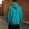 thumbnail image 4 of Hearthz Lightweight Hoodie Men Dropp Shoulder Long Sleeve Mens Hoodies and Sweatshirts Streetwear Oversized Winter Men Sweatshirts with Pocket Green S, 4 of 6
