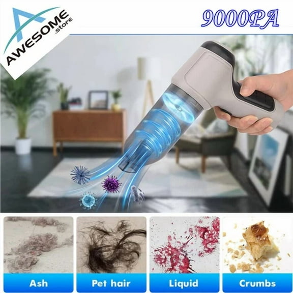 9000Pa 3In1 Wireless Car Vacuum Cleaner Handheld Strong Suction Mini Cleaner