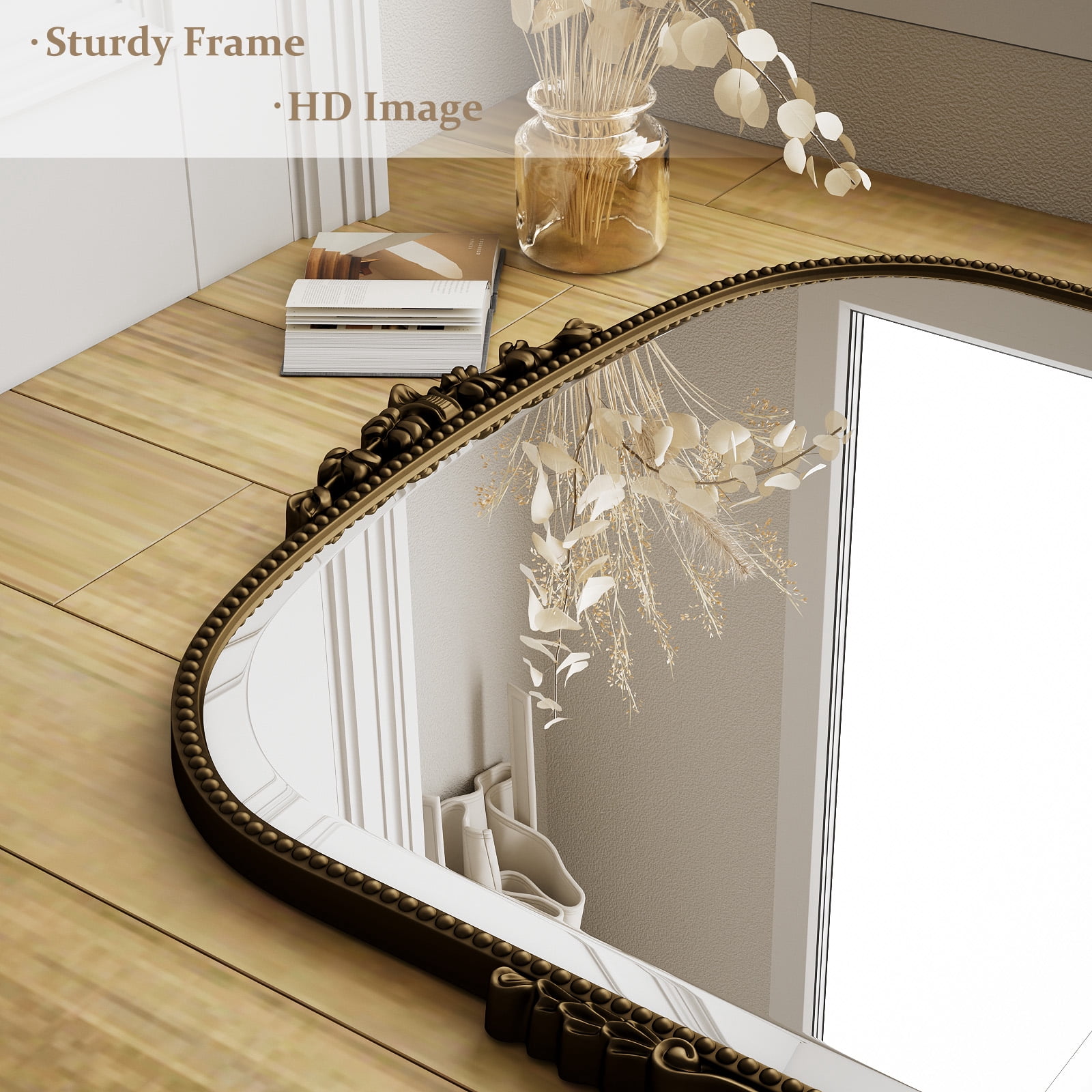 GRAHMCY 36"x 27" Bathroom Mirror Arched Vanity Mirror Decor Wall Mirror Vintage Mirror, Antique Bronze