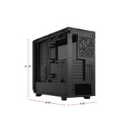 Fractal Design Meshify 2 Computer Case - Tower - Black - Steel, Tempered Glass - 8 x Bay - 0 - EATX, ATX, Micro ATX, Mini ITX Motherboard Supported - 9 x Fan(s) Supported - 0 x External 5.25 Bay -...
