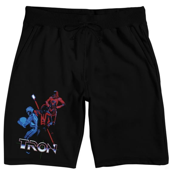 Tron Movie Character Silhouette on Black Adult Lounge Short-XS