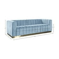 thumbnail image 3 of Meridian Furniture Marlon Sky Blue Velvet Sofa, 3 of 8