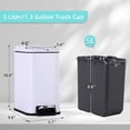 thumbnail image 2 of CL.HPAHKL Small Bathroom Trash Can with Soft Close Lid, 1.3 Gallon Stainless Steel Garbage Can with Removable Inner Bucket, Foot Pedal, Mini Trash Bin for Toilet, Home Office (White), 2 of 7