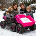 thumbnail image 7 of Track Seven 24V Ride on Dump Truck, 400W 6-Wheel Ride on UTV Car for Big Kids with Electric Dump Bed, Remote Control, Music, Lights, Spring Suspension, 24V Ride on Toy Car for Kids Aged 3+, Pink, 7 of 7