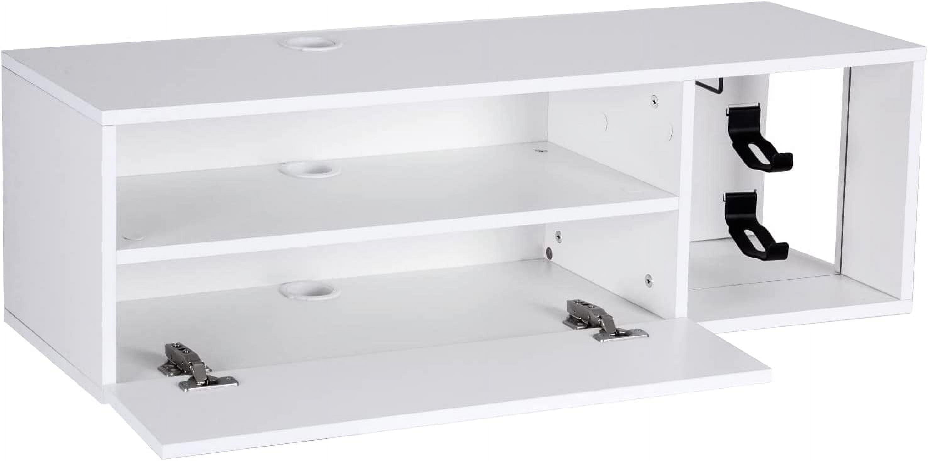 SogesPower 39.3 inches Length Floating TV Stand with Lights,Floating Entertainment Center, Suitable for Maximum Screen Size of 65 Inches,White