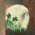 thumbnail image 1 of Ceisia Men's St. Patrick's Day Shamrock Lace Plaid Waffle Knit Top | Long Sleeve Crew Neck Casual Tee Gifts, 1 of 3