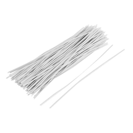 - 130pcs Data Cable Binding Organizer Bags Packaging Wire Twist Ties White 150x2mm