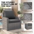 thumbnail image 2 of UDPATIO 4 Piece Outdoor Sectional Conversation Sets， Wicker Patio Furniture Set with Gray PE Rattan Patio Sofa Set for Balcony, Porch, Backyard, Gray, 2 of 8
