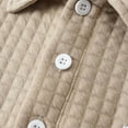 thumbnail image 4 of KHONTS Men's Long Sleeve Polo Shirts with Collar Relaxed Fit Thermal Work Shirts Warm Comfy Button down Casual Dress Tops Khaki L, 4 of 8