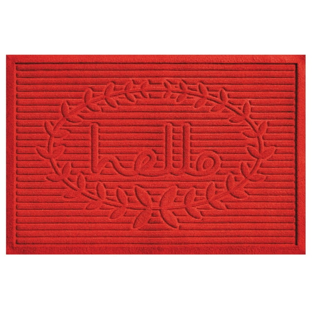 Calloway Mills 103142436 Tapis Poly Hello Intérieur/extérieur, 24 Pouces x 36 Pouces, Rouge