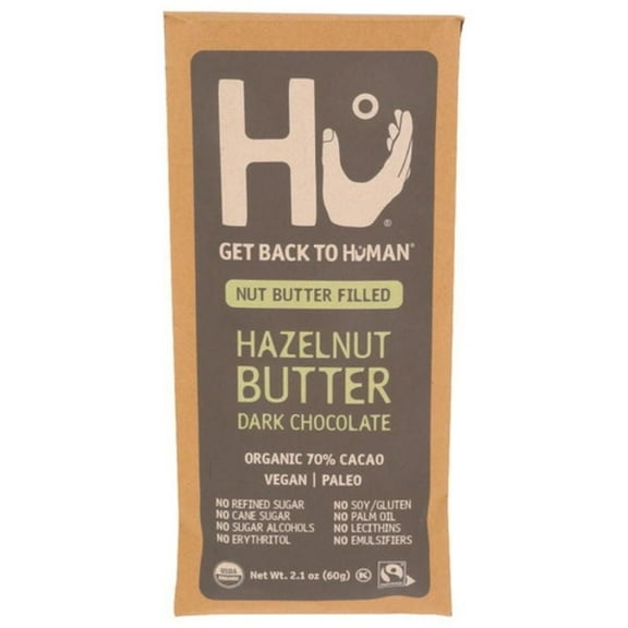 Hu Organic Hazelnut Butter Dark Chocolate Bar 2.1 oz Pack of 4