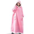 thumbnail image 1 of Suéter con capucha, largo, informal, cálido y ponible para invierno, manta para perezosos, 1 of 6