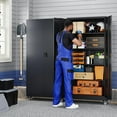 thumbnail image 2 of Metal Garage Storage Cabinet with Locking Doors and Adjustable Shelves,- 75" Rolling Steel Tool Cabinet for Home Office,Garage,Warehouse, 2 of 16