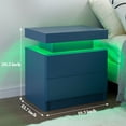 thumbnail image 6 of Cubehom Nightstand LED End Table Modern Bedside Table with 2 Drawers Wood Furniture for Adults Bedroom Living Room All Blue, 6 of 6