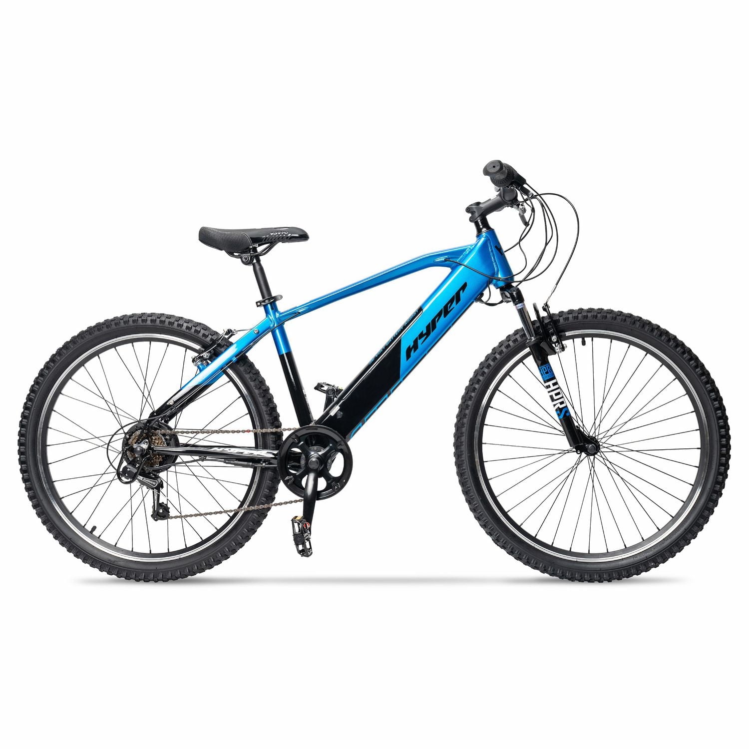 Hyper Bicycles VTT électrique 26" 36 V pour adultes, assistance au pédalage, moteur 250 W, bleu Vélo électrique Hyper Hero 26" Mtn Bleu Noir