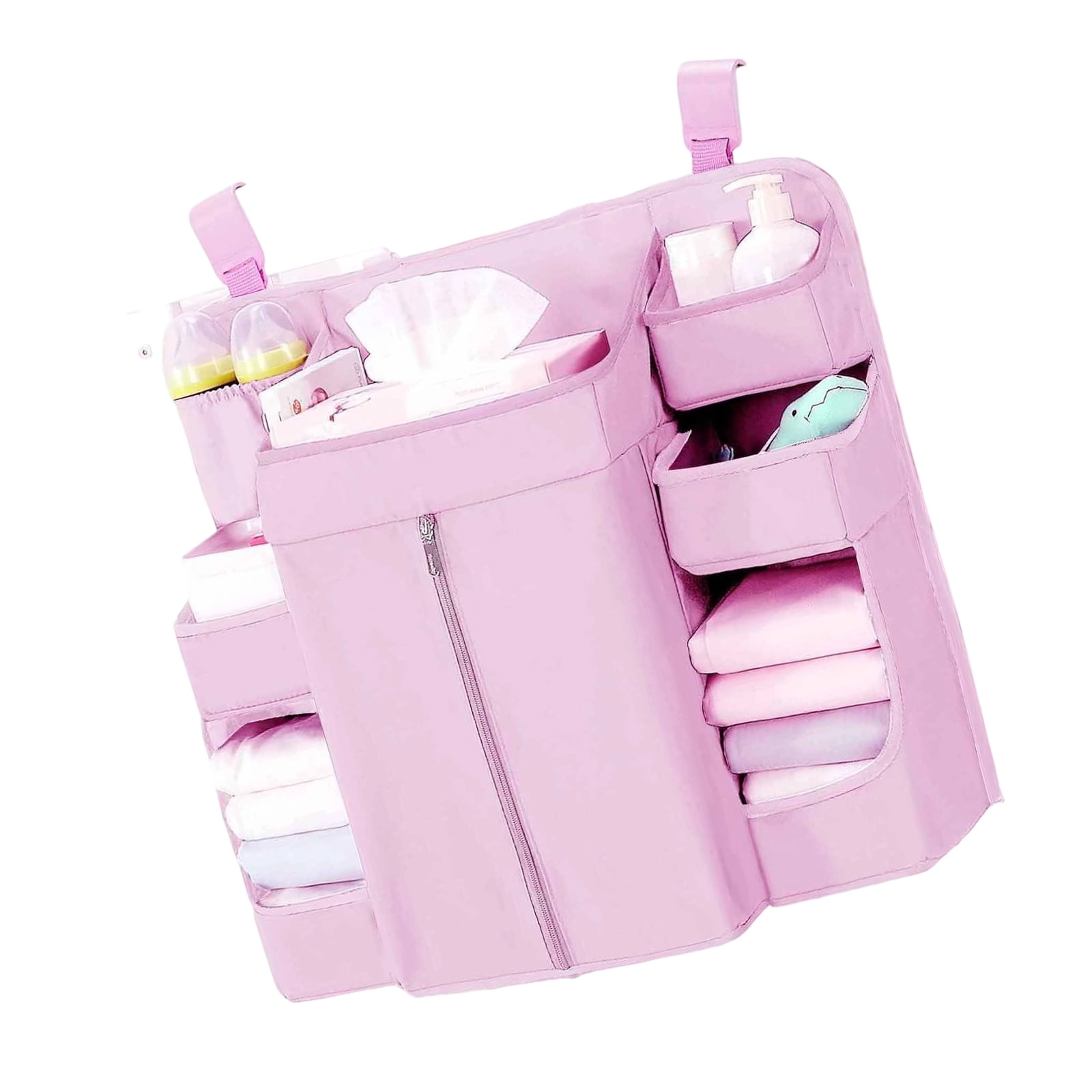 Multiple Pocket Hanging Storage Organizers For Baby Bed Nursery Organization With Adjustable Straps And Sustainable Fabric