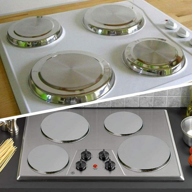 Electric Stove Burner Covers, Stainless Steel Round Kitchen Stove Top  Burner Covers Cooker Protection, Set of 4, 2pcs 8.3 and 2pcs 6.7