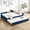 Navy, variant on Resenkos Upholstered Daybed with Trundle, Sturdy Wooden Frame and Modern Diamond Grid Design for Bedroom and Guest Room, Navy