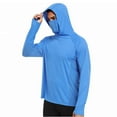 thumbnail image 4 of hlysgo Sun Protection Shirts for Men Long Sleeve with Thumb Hole Workout Tops Summer Outdoor Hiking UV Protection Shirts with Hood Light Blue,XXL, 4 of 4