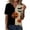 Black, variant on Halloween Printed T-Shirts for Women Gothic Horror Winged Elements Graphic Henly T Shirts Fashion Fantasy Dark Notch V Neck Tee Orange M