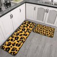 thumbnail image 2 of Yellow and Black Of Leopard Print Kitchen Rugs Sets Of 2,Anti Fatigue Kitchen Mat Rugs Non Slip Washable,Decorative Kitchen Floor Mats for Kitchen,Sink,Laundry,17"X30"+17"X47", 2 of 7