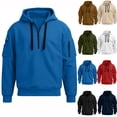 thumbnail image 5 of Chiccall Mens Hoodie Drawstring Half Zip Long Sleeve Hooded Sweatshirts Casual Athletic Workout Sweatshirts with Zipper Pockets, 5 of 5