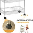 thumbnail image 4 of Carro Rodante de 3 Niveles, Carrito de Cocina de Metal con Canastas, Estantería de Alambre, Carro de Almacenaje para Cocina y Baño con Asas, 4 of 7