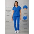 thumbnail image 3 of Adar Addition Go-Basic Scrub Set For Women - Slim V-Neck Scrub Top & Skinny Cargo Scrub Pants - A9200 - Royal Blue - XL, 3 of 7