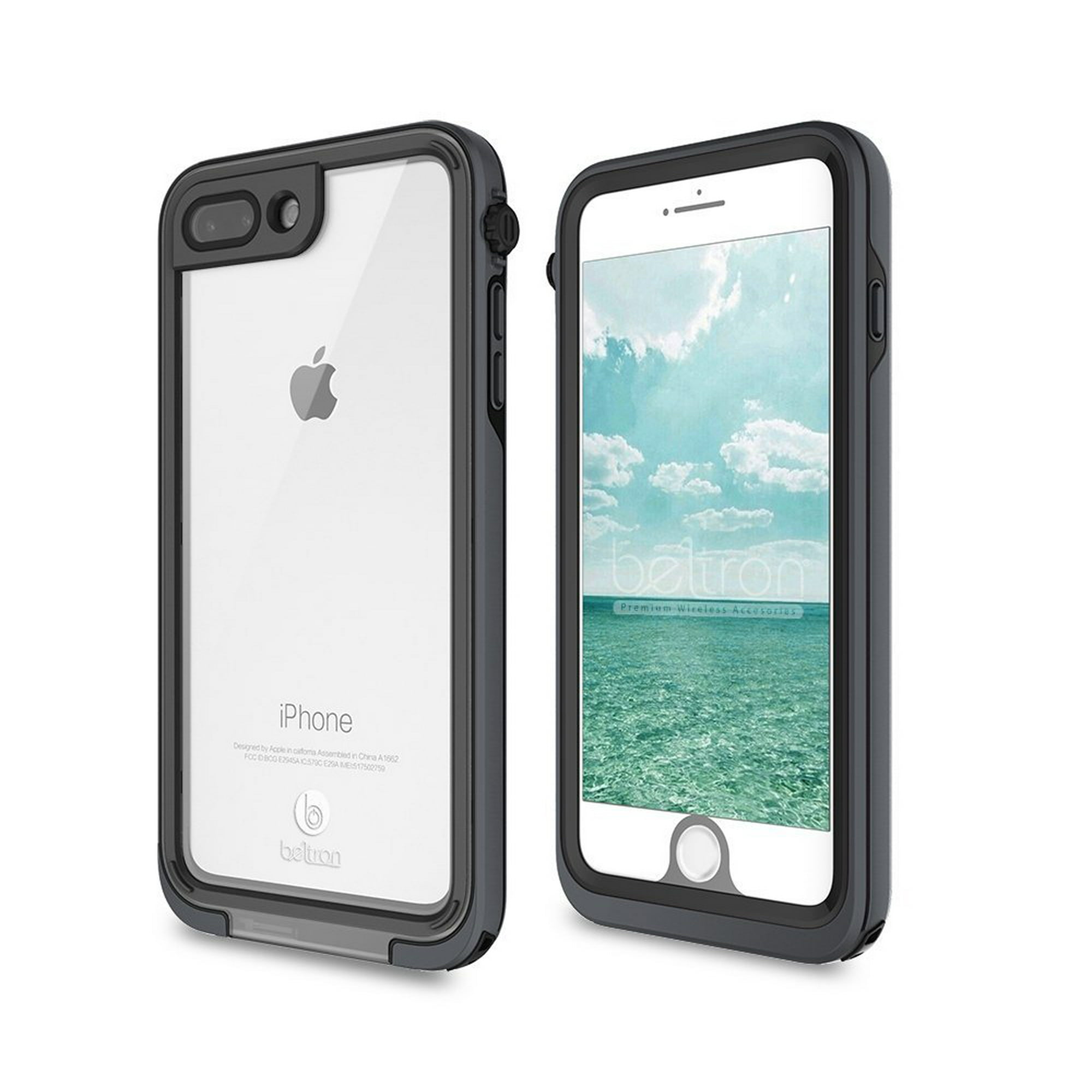 BELTRON aquaLife iPhone 7/8 Plus Waterproof, Shock & Drop Proof, Dirt Proof, Heavy Duty Underwater Case IP68 Rated, MIL-STD-810G Certified Features: 360 Watertight Sealed Design Grey/Black