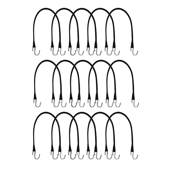 15 Pack Natural Rubber 21" Bungee Tire Chain Truck Trailer Tie Down Cord Strap