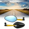 thumbnail image 3 of Unique Bargains 1 Set Universal Motorcycle Rear View Mirrors Adjustable Bar End Side Mirrors Mount M8/M10 Black Gold Tone Aluminum Alloy Aluminum Prismatic Shape, 3 of 7