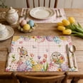 thumbnail image 2 of PUSPU Easter Themed Placemats Rabbits And Easter Egg Patterns Mats Party Decoration Placemats Festive Mood Decorations, 2 of 6