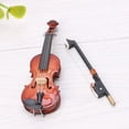 thumbnail image 2 of 7CM Mini Violin Miniature Musical Instrument Wooden Model with Support and Case, 2 of 3