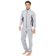thumbnail image 3 of X-2 Mens Athletic Full Zip Fleece Tracksuit Jogging Sweatsuit Black Side Gray S, 3 of 7