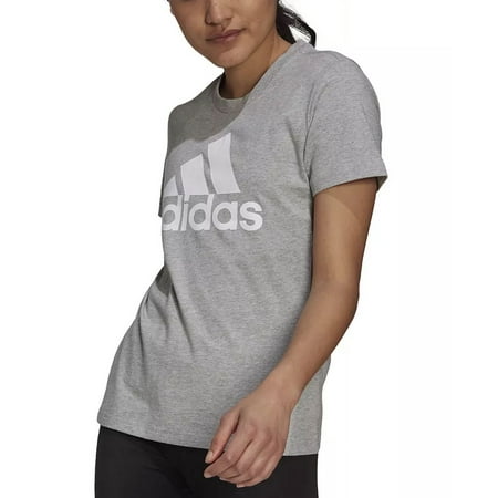 Adidas Women's Short Sleeve Graphic Print Crewneck Active T-Shirt (Medium Grey Heather, XS)