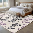 thumbnail image 4 of Purple Grey Botanical Area Rugs 5'x8', Small Throw Rugs for Classroom Bedroom, Rustic Country Spring Floral Summer Leaf Indoor Outdoor Rug Non-Slip Low Pile Carpet Runner Reversible Floor Mats, 4 of 8