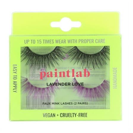 PaintLab Lavender Love Reusable Faux Mink Lashes, Fake Eyelashes Set, 2 Pack