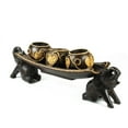 thumbnail image 3 of Thai Elephant Tray Carved Rain Tree Wooden Candle Holder, 3 of 6