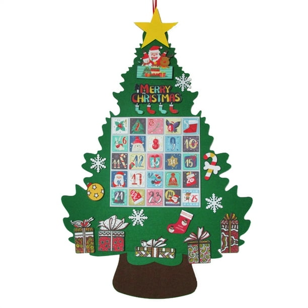 Árboles De Navidad De Fieltro Para Niños, Adornos Para Árboles De Navidad Hechos A Mano Para Niños, Regalo De Navidad, Feliz Año Nuevo Advancent HA045223-01