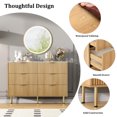 thumbnail image 4 of 6-Drawer Fluted Dresser Chest, Modern Wood Storage Organizer for Bedroom, Closet, Living Room & Hallway, 4 of 7