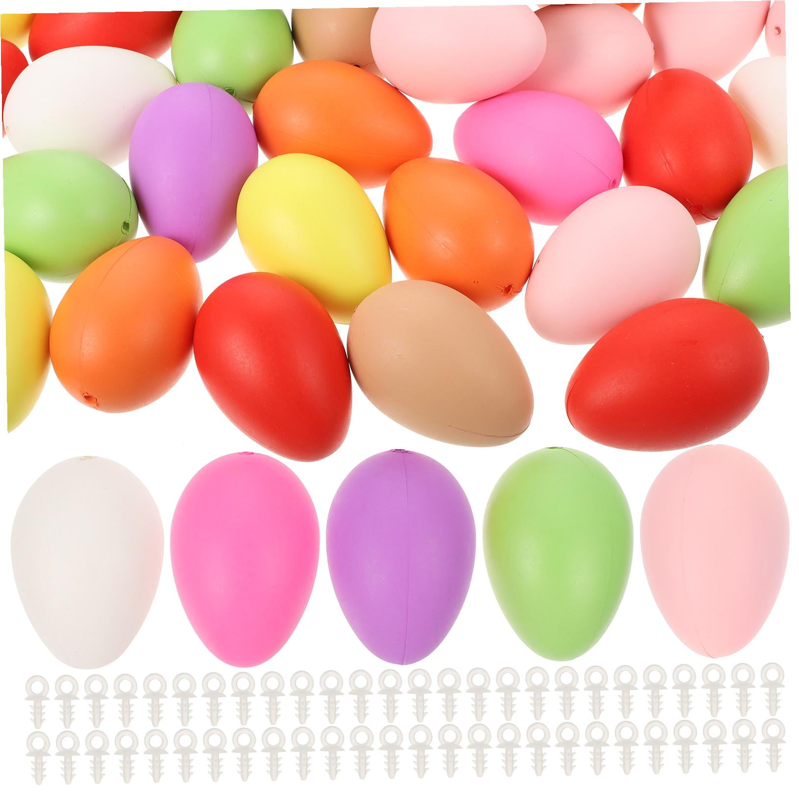 BESTYASH 100Pcs Easter Fake Plastic Eggs for Crafting Hanging Decor and Scene Layout Use