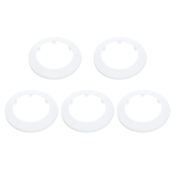 5PCS Pipe Cover Decor 3.6in/91mm Flange Pipe Cover Decor PP Plastic, White