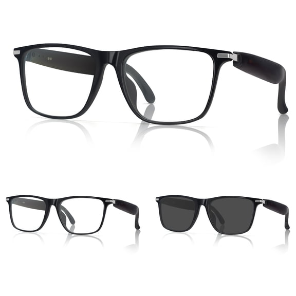 PASSLAND AI Smart Glasses with Open Ear Speaker, 5.4 Bluetooth,Voice Assistant Compatible,Real-Time Translation,Auto Color-Changing Lenses for Business&Outdoor Activities