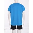 thumbnail image 4 of Sinleey Boys Soccer Jersey Athletic 2 Piece Set Kids Sports Football Uniform Activewear Gym Quick Dry Sky Blue S, 4 of 7