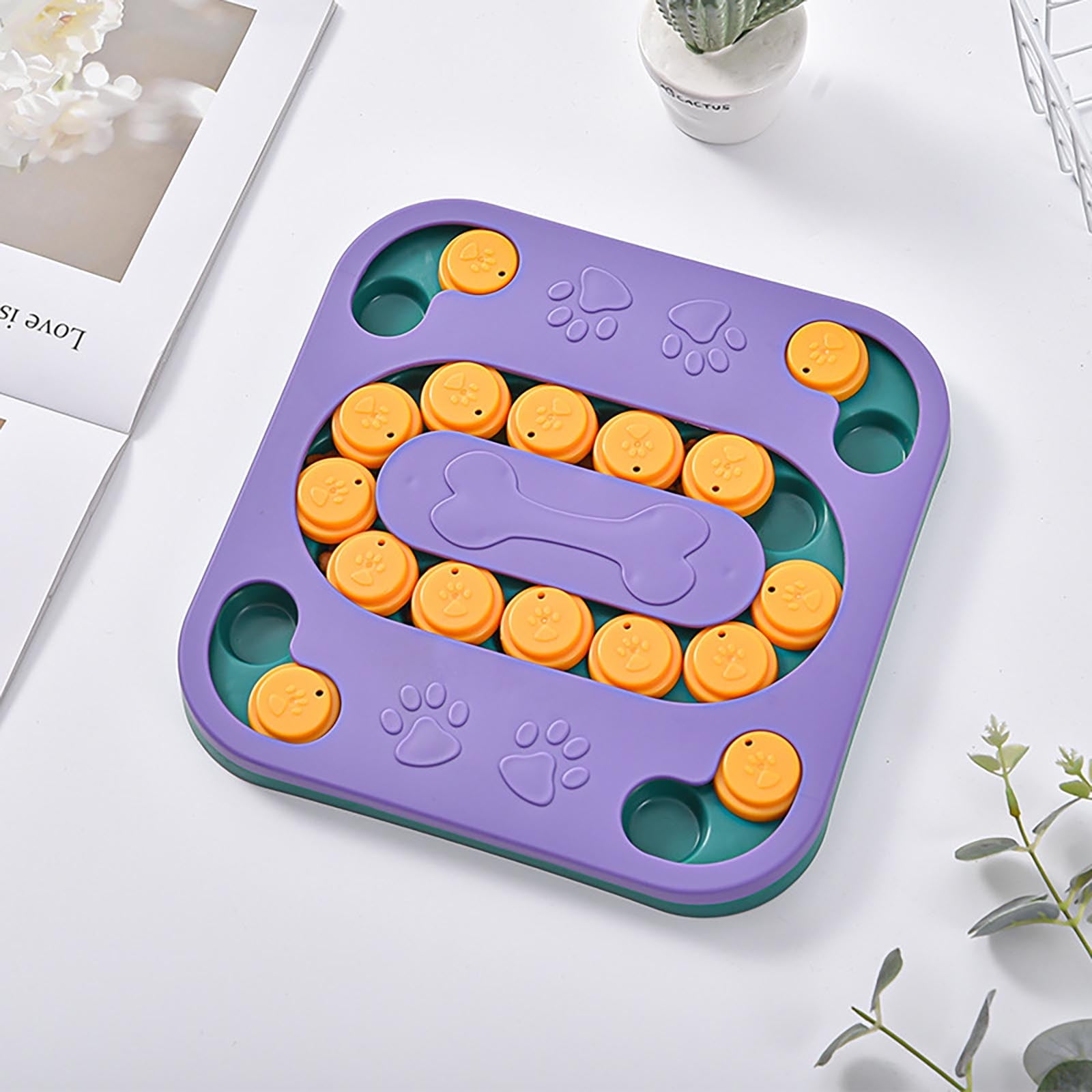 Interactive Puzzle Feeder Slow Food Bowl for Promotes Mental Stimulation and Safe Eating Solutions for Dogs Cats Indoor Use