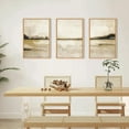 thumbnail image 2 of Abstract Mountain Lake Wall Art Set, 3 Piece Textured Canvas Wall Decor, Framed Nordic Neutral Tan Wall Painting, Nature Landscape Art Print for Bedroom, Living Room, Office - 16"x24"x3, 2 of 7